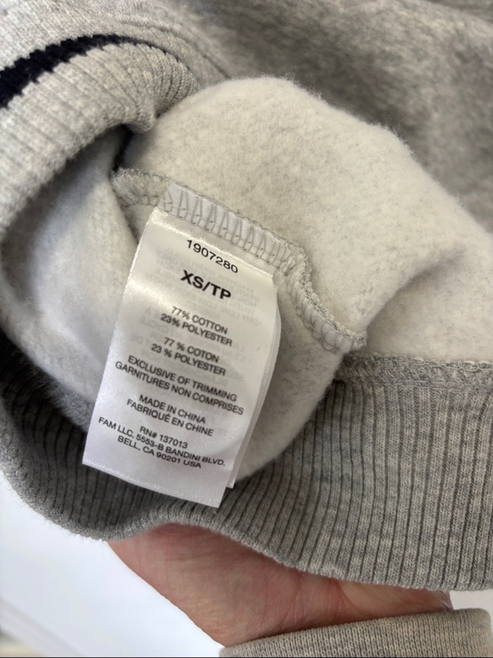 GAP Heather Gray Button-Front Women's Varsity Cardigan with Navy Trim XS - Picture 8 of 8
